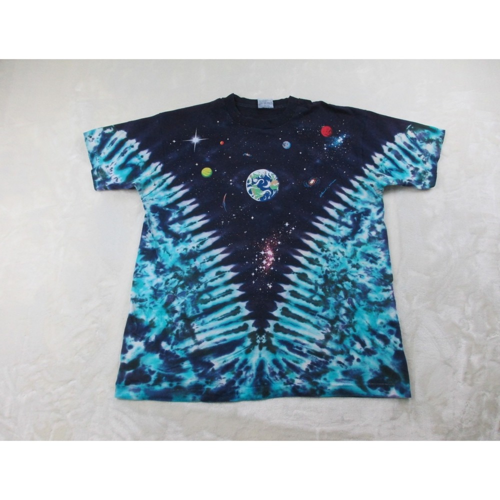 VINTAGE Liquid Blue Shirt Mens Extra Large‎ Blue Space Planets Galaxy Cotton 92*